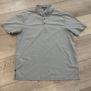 Travis Mathew Golf Polo Mens Large Gray Performance Splatter Graphic Print